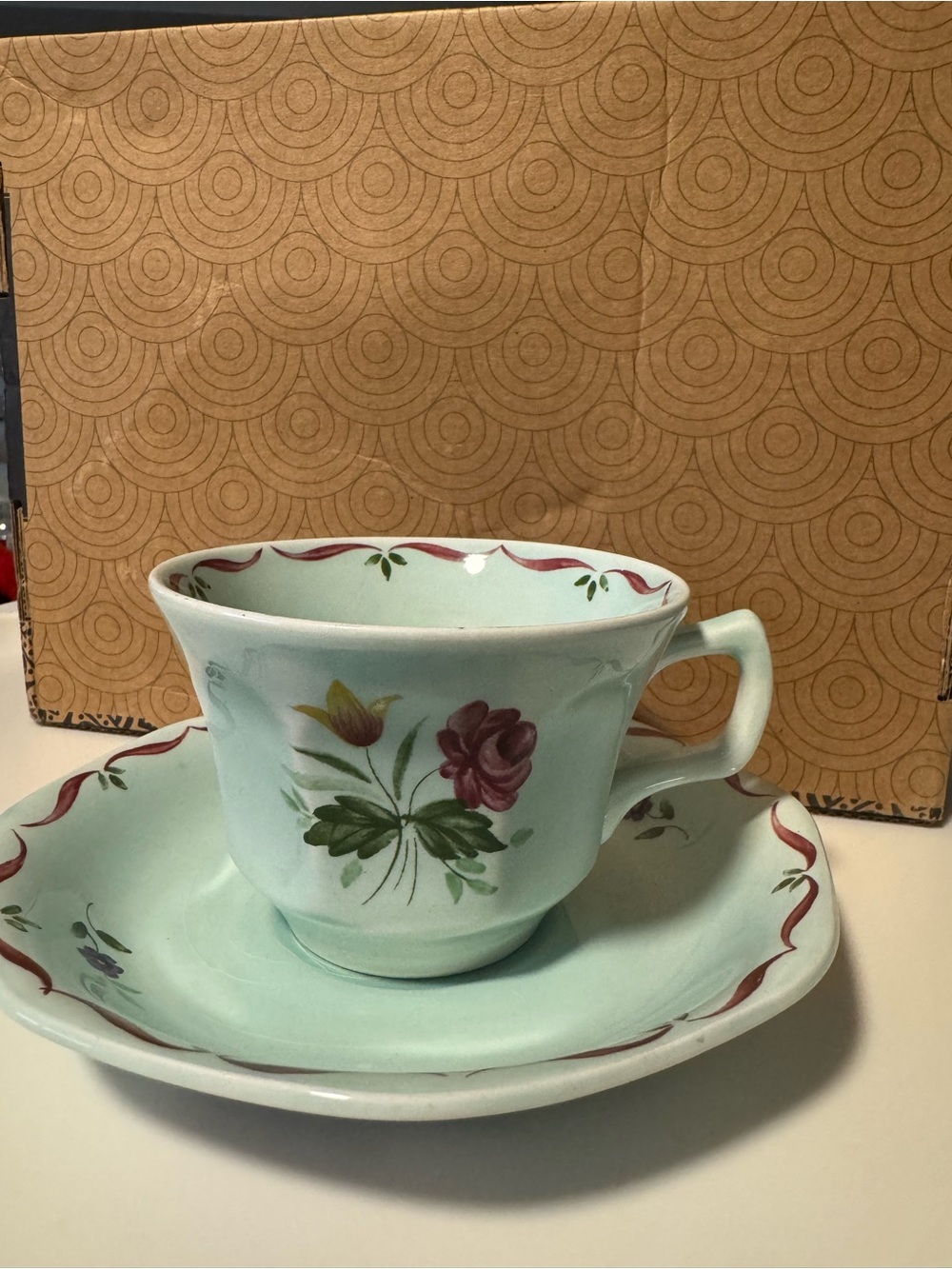 Vintage Adams English Ironstone Floral Tea Set – 2 Cups and Saucer